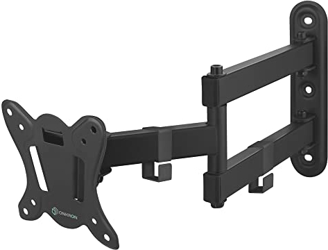 ONKRON TV Wandhalterung schwenkbar für 10-32 Zoll Fernseher bis 25 kg, TV Halterung ausziehbar neigbar, Monitor Wandhalterung VESA 75x75-100x100 universal Fernsehhalterung Wand Schwarz NP15-B