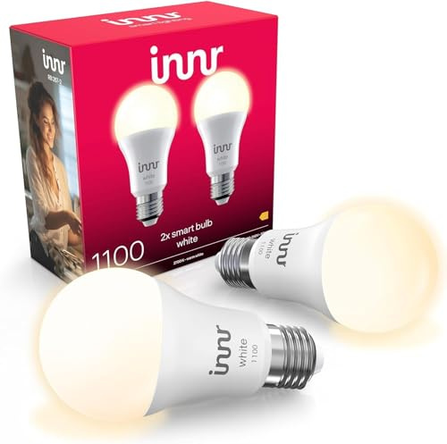 innr Ampoule Connectée Zigbee E27, Fonctionne avec Hue* et Alexa (Pont Requis), Lampe Blanc Chaud, Ampoules LED, Intensité Variable, 1150 lumens - 2 pièces