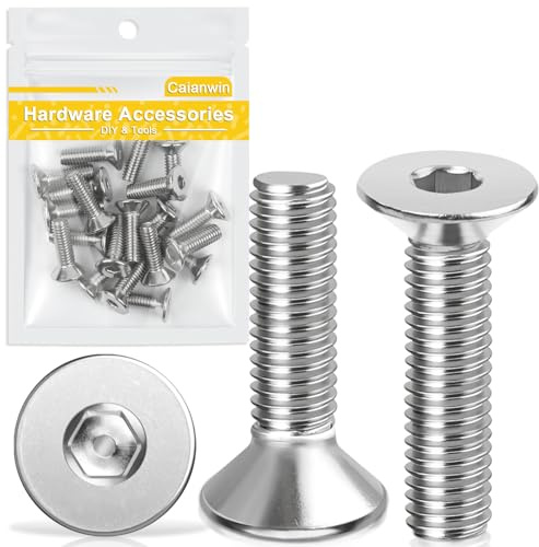Caianwin-20 Stk M6 x 20mm Senkkopfschrauben Edelstahl DIN 7991 Senkkopf | Innensechskant Senkschrauben Metrisches Regelgewinde Schrauben