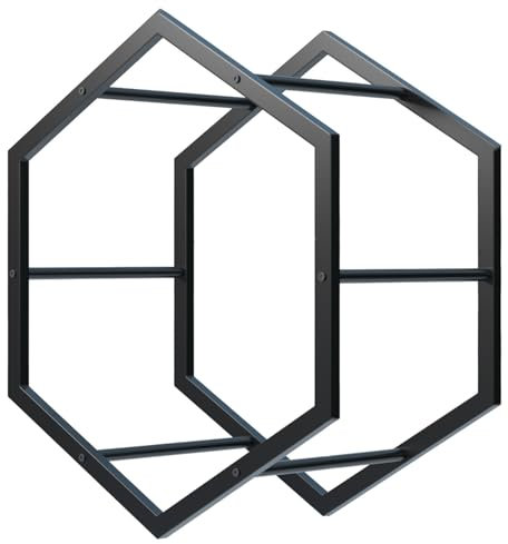 Reifenständer felgenregal felgenhalter Schweres Felgenregal Für Autoreifen, Freistehend Modern Modularer Ständer Für Reifenfelgen/Radnaben, 4s-Laden/ Einzelhandelsgeschäfte(Black hexagon-68x39x78cm)