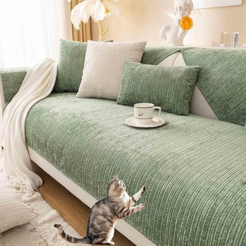 Konsilsa Velvet Sofa Überwurf für Ecksofas - Dicke Anti-Rutsch Wendbare Abdeckung, L-Form Couch Schutz für 1/2/3/4 Sitzer(E,70x210cm)