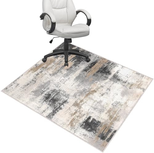 Lurowo Bodenschutzmatte Bürostuhl 90x120 cm, Bürostuhl Unterlage für Bodenschutz, Bodenschutzmatten für Bürostühle, rutschfest Bodenschutzmatte Gaming Stuhl Unterlage für Hartböden (C, 120X90 cm)