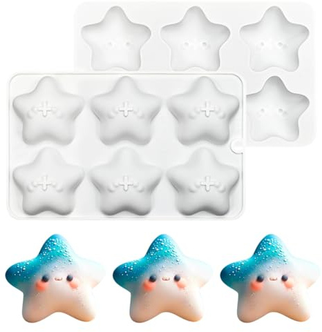 mostsom Cute Star Cartoon Shaped Dessert Mousse Molds 3d Silicone Cake Mold Muffin Pan Baking Tools For Cakes Decorating Supplies (M_ Star)