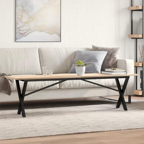 Homgoday Couchtisch X-Gestell Tischbeine Tischgestell Tischfusse Möbelfüße Tischkufen Tischgestell für Moderne Couchtisch, kafftisch, Wohnzimmer 160x40x45 cm Massivholz Kiefer & Gusseisen