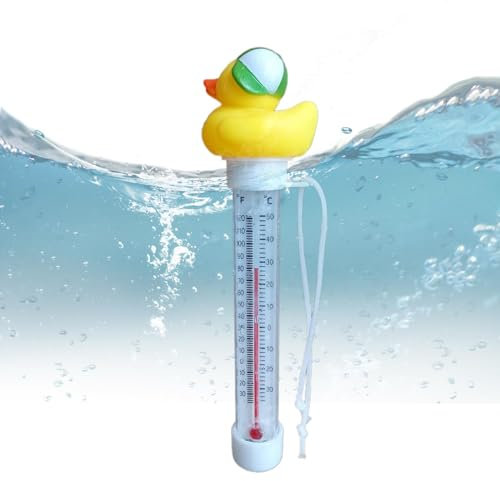 Schwimmende Badethermometer, schwimmende Poolthermometer, leicht ablesbar | Digitale Thermometer Niedliches Enten-Design - Eisbad-Thermometer, schwimmende Thermometer für Eisbad, langes Seil für, Poo