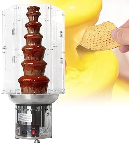 Cubierta De Fuente De Fondue De Chocolate EléCtrica De 4 A 7 Niveles, Cubierta De FusióN De Chocolate De Acero Inoxidable, Cubierta De Fuente De Fondue De Queso Derretido, Cubierta De Fuente,7tiers