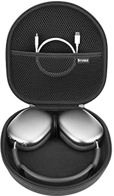 Smart Case for Apple AirPods Max Supports Sleep Mode, Hard Organizer Portable Carry Travel Cover Storage Bag (Black)
