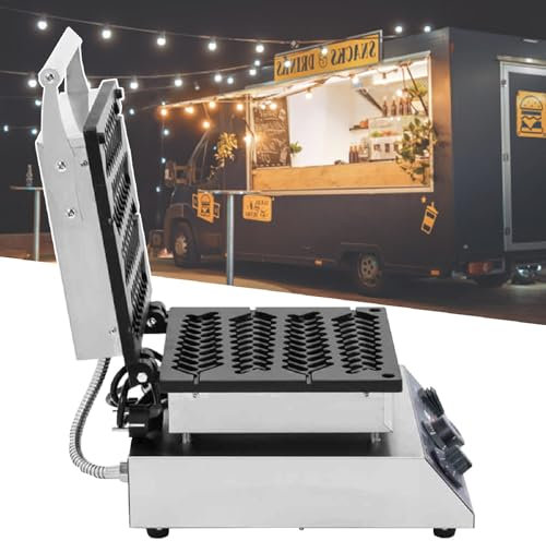 Gaufrier Belge, Gaufrier Commercial En Forme De 4 BléS Avec PoignéE Cool Touch, RevêTement AntiadhéSif Pour Boulangeries, Restaurants, Snack-Bars,220V