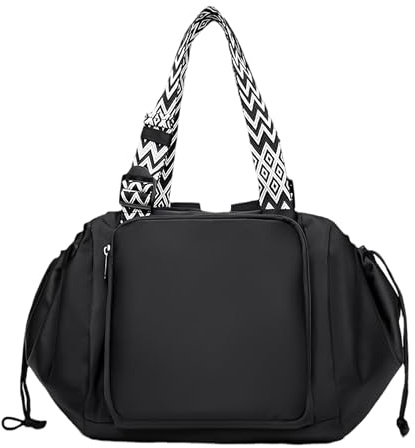 Mabecol Große Shopper Tasche Damen, Faltbare Tote Bag & Umhängetasche, Damen Shopper für Arbeit, Reisen, Einkaufen & als Mamatasche, Handtasche mit großem Fassungsvermögen & durchdachter (Schwarz)