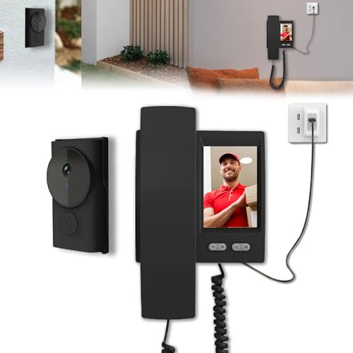 Campanello Senza Fili da Esterno 1080P Bluetooth 2.4G, Videocitofono senza Fili da Esterno con Microfono, Campanello Casa Nessun Canone Mensile, Nessun WIFI, Nessuna APP, con Display da 3.5 Pollici