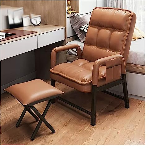 Moderner Ledersessel mit verstellbarer Rückenlehne und hoher Rückenlehne, ergonomischer Loungesessel für ultimativen Komfort, Einzelliegesessel mit dicker Polsterung, stilvoller und bequemer