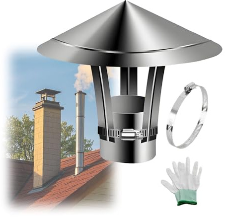 Sombrero Chimenea 50~300 Mm Tapa De Escape Para Chimenea De Acero Inoxidable 201, Cubierta De Lluvia Para La Chimenea Con Guantes, Para Estufas De Leña Y Calderas(230 mm-9.7 in)