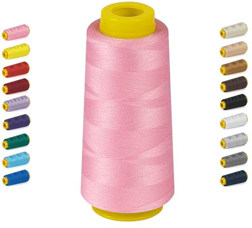 StiVerse 1800 Yards Hot Pink Faden, Allzweckgarn zum Nähen, Overlockgarn, Polyester 40 s/2 für Overlock, Quilten, Teilen, Nähmaschine