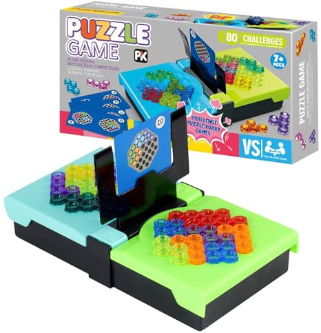 IQ Puzzle mit 80 Herausforderungen, 2 Spieler Logikspiele Kampf, IQ Spiele Reisespiele 2D Puzzlespiele für Kinder ab 7 Jahre und Erwachsene, Denkspiele zur Förderung von Logik & Kreativität