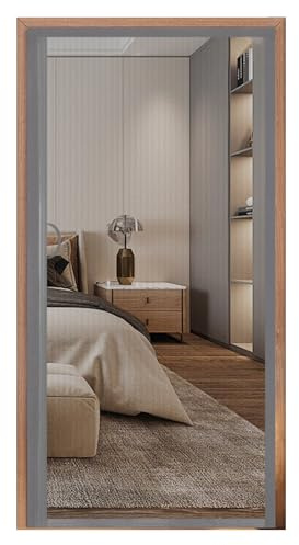 Zanzariera magnetica invisibile per porta, colore grigio, apertura laterale, protezione per balcone, 100 x 205 cm, per porta scorrevole, ingresso laterale, installazione senza trapano