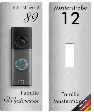 iSecur Edelstahl Blende personalisiert - Passend für Ring Wired - az231
