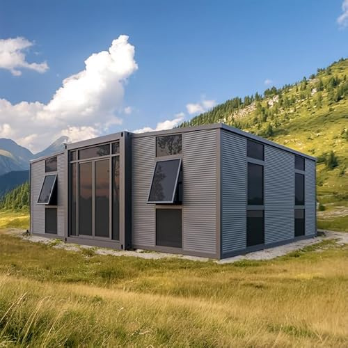 Personalización Casa Prefabricada para Vivir Diminutas Plegables y Portátiles Adultos, 37 m2/56 m2/74 m2 Casas móviles de con dormitorios Cocina y baño