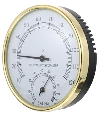 NIYANGLE Termómetro Higrómetro para Sauna, Accesorio Práctico Multiusos, Medidor de Temperatura y Humedad Interior, Esfera Clara, Tamaño Pequeño, Adecuado para Sauna y Terrarios