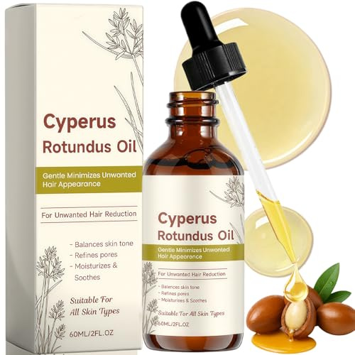 Cyperus Rotundus Oil for Hair Removal & Growth Reduction, Natural Hair Inhibitor Oil Moisturizes & Soothes Skin, Shrinks Pores, for All Skin Types