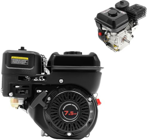 Moteur à essence 4 temps 7,5 HP - 212 CC 3600 tr/min - Capacité du réservoir : 3,6 l - Noir - Moteur monocylindre portable - Démarrage manuel pour compresseur Scarifier tondeuse à gazon - Générateur