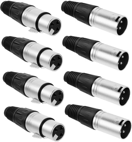 Healvian Connettori Xlr Maschio e Femmina 3 Poli in Lega di Zinco Nero, Design Compatto e Facile da Trasportare, Set da 20 Pezzi per Collegamento Audio Microfono
