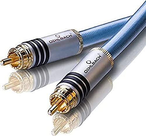 Oehlbach XXL Series 2 - High-End Stereo Audio Cinchkabel (Made in Germany, mehrfach Schirmung, HPOCC Kupfer, RCA Stecker) - 2 x 1 Meter blau