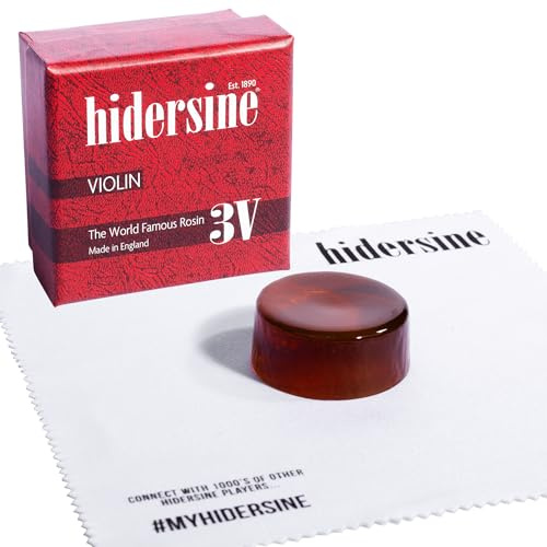 Hidersine 3VM Violin-Kolophonium. Mittleres 20g Stück, Handgegossen in England. Beliebtes Leichtes Bernstein-Kolophonium für Geiger weltweit