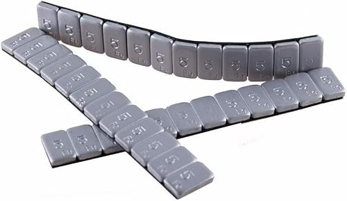 100 Stück Klebegewicht Riegel - 60 Gramm Riegel universal Auswuchtgewicht 5 gr. Teilung zum kleben - verzinkt und Silberfarbig pulverbeschichtet