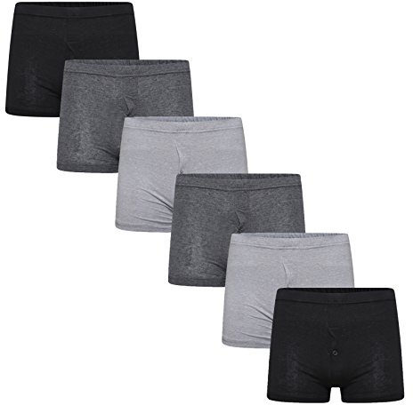 Sock Stack Mens Boxers 6 Pairs Plain Jersey Loose Fit Boxer Shorts Cotton Rich Soft and Stretchy Men Underwear Multipack X-Large (40-42/102-107cm) Multicolor