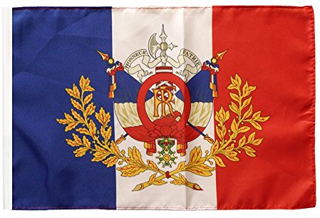 Flaggenfritze Flagge/Fahne Frankreich mit Wappen + gratis Sticker