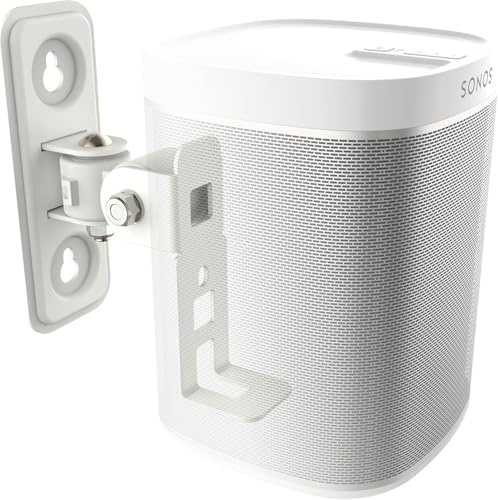 RICOO Vägghållare för Högtalare - Väggfäste för SONOS Play:1™ LH431-W - Vridbar Lutbar HiFi Ljudlådor Upphängning Väggmonterad
