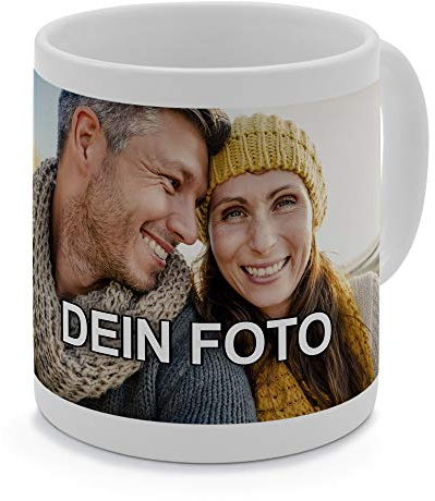 PhotoFancy® - XL Tasse mit Foto Bedrucken Lassen - Jumbo-Becher Personalisieren - Riesentasse selbst gestalten (XL [500 ml], weiß)
