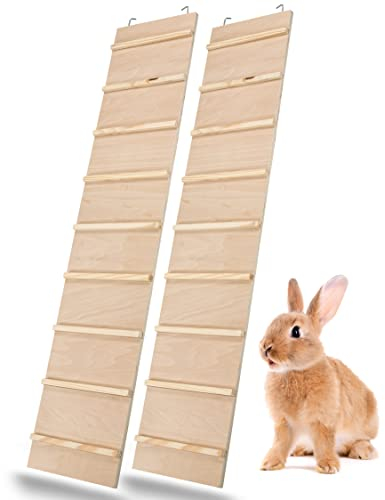 2er Sparpack Holzleiter Nagertreppe Nagerleiter WEGA 85 x 18 cm aus unbeh. Sperrholz