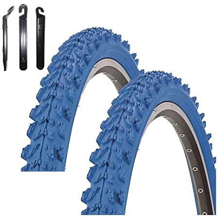 Angebot-Set / 2 x Kenda K-829 26 MTB Fahrradreifen Fahrradmantel in Blau 50-559 (26 x 1.95) inkl. 3 Reifenheber