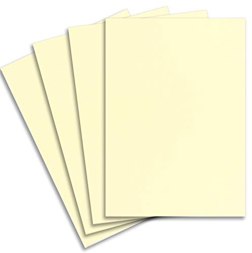 50x stabiler DIN A3 Bastelkarton Papierbogen in Vanille (Creme) - 42 x 29,7 cm - 300 g/m² - Planobogen zum Basteln und Selbstgestalten - FarbenFroh