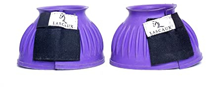 Equitack One Pair Rubber Bell Boot - Overreach Boots for Horses | Premium 6mm PVC Rubber Safeguard for Hoof Damage | Pony Boots for Horse (Purple, X-Full)
