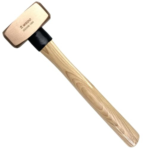 WEDO CO2204B Massette avec manche en bois Tête de marteau en cuivre 300 mm Poids de la tête 500 g