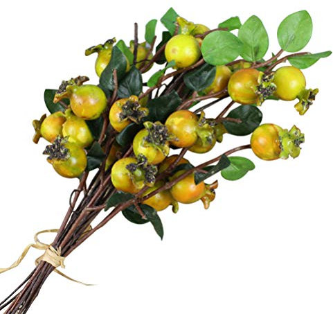 GALPADA Lot de Baies Artificielles Églantier Fleur De Artificielle Accessoires Floraux pour Décoration Intérieure Vert