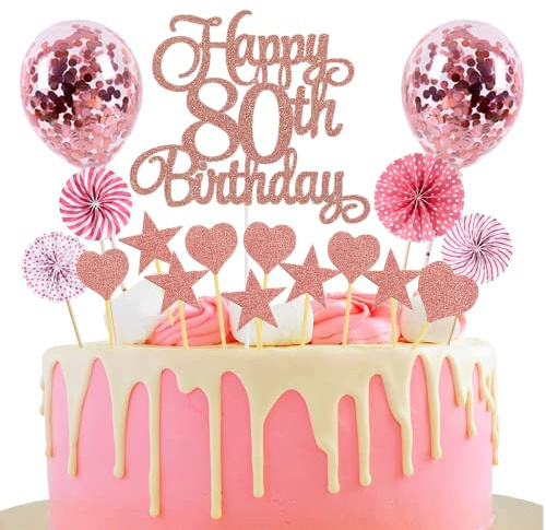 Cake Decoration 80th Birthday Rose Gold Boy Girl Happy Birthday 80 Glitter Cake Topper 80th Cake Decoration Birthday Happy 80th Birthday Cake Decoration 80th Birthday Cake Decoration 80th Birthday