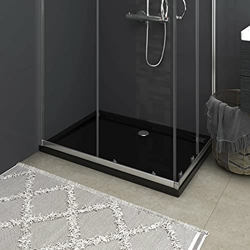 ZEYUAN Plato de Ducha, Cabina De Ducha, Borde Plato Ducha, Mampara Plato De Ducha, Antideslizante Ducha, Rectangular Negro ABS 80x110 cm