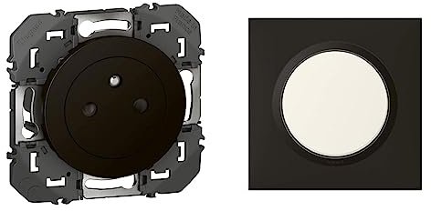 Legrand - Prise de courant 2P+T Surface dooxie 16A finition noir & Plaque carrée dooxie 1 poste finition noir velours