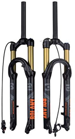 ZECHAO Mountainbike Fahrradgabel Magnesiumlegierung,1-1/8 Air Mountain Bike Federgabel 27,5/29in 120mm Federweg Stoßdämpfer Feder Vordergabel Fahrrad Federgabel (Color : Black-Remote Lock, Size : 2