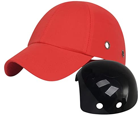 Rurunklee Gorras ligeras de seguridad transpirable estilo béisbol casco protector bicicleta casco de béisbol para hombres y mujeres