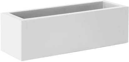 Newgarden jardinière rectangulaire Blanche Grande 100 x 40 cm, bac à Plantes extérieur et intérieur, Jardin et terrasse – Jara