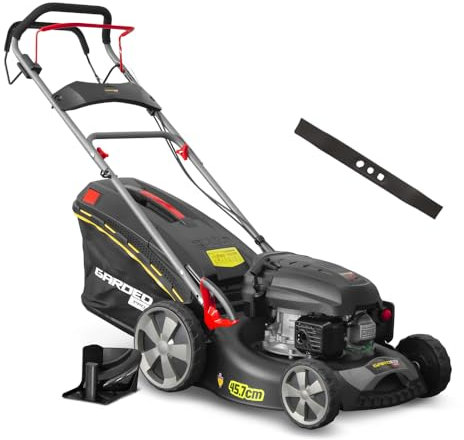 Tondeuse Thermique autotractée 144.3cc - 46cm livrée avec 2 Lames + Mulching - Gardeo Pro