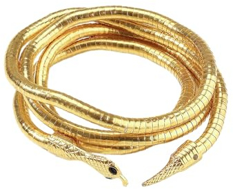 BEIBXHQQ Snake Necklace and Bracelet - Bendable Gold Medusa Fashion Jewelry for Men and Women