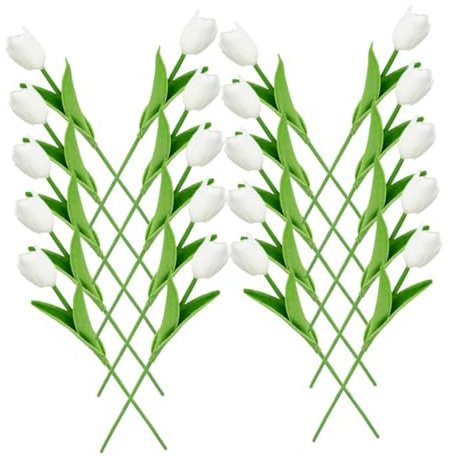 Zerodeko 20St Tulpenstrauß Hochzeitsdekoration kunstpflanze weiße Tulpen realistisch Brautstrauß gefälschte Blumen Wohnkultur gefälschte Pflanze schmücken Haushaltstulpenversorgung Mini PVC
