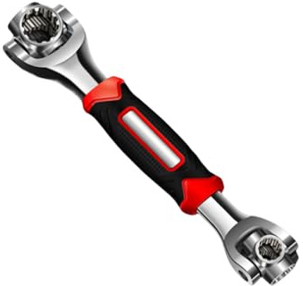 52 in 1 Socket Wrench,Non-Magnetic Universal Wrench,Double Rotating Head Toothed Multi-Purpose Wrench Heavy Duty Maintenance Tools for Automobile Repair White