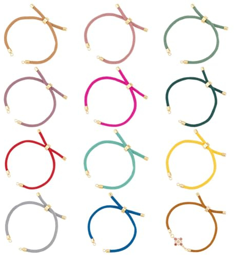UNICRAFTALE Bracelets Curseurs Bracelet à Cordon Torsadé Nylon Bracelet Réglable avec Apprêts en Laiton Chaînes de Bracelet à Breloques Arbre de Vie pour Accessoires de Bijoux