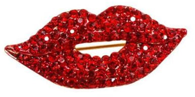 Rote Lippe Brosche Strass Kleid Schal Pin Clips Frauen Schmuck Rote Kristall Lippen Revers Pin Brosche Volle Strass Brosche Pin Kreative Sexy Kristall glänzende Mund Brosche Party Hochzeitsschmuck Zub